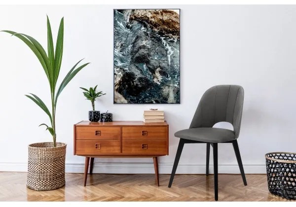 Sscaun de sufragerie BOVIO 86x48 cm gri/fag