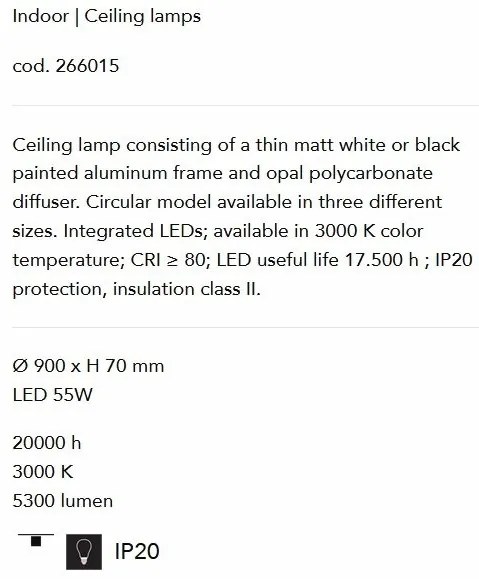 Lustra LED design modern geometric ORACLE SLIM PL D090 ROUND 3000K ON-OFF WH