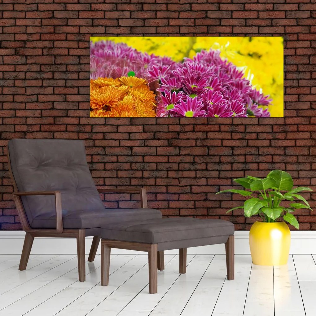 Tablou cu floarea roz (120x50 cm)