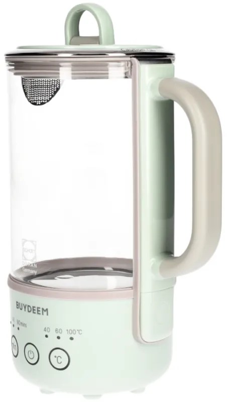 Canа electricа BUYDEEM K314, 300W, 0.6 L, Timer cu 3 trepte, 3 setari de temperatura, Mentine caldura pana la 8 ore, Verde deschis
