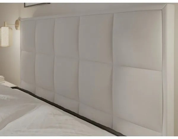 Pat tapițat GRACE, 180 x 200 cm, gri, cu saltele și spațiu de depozitare