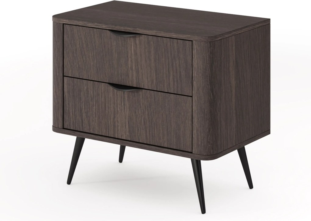 Noptieră Edrin 63 cm cu sertare - stejar dunin / negru