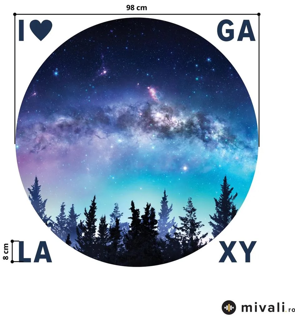 Autocolante de perete - Galaxia cu inscripție