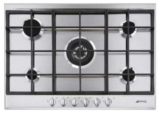 Plita incorporabila pe gaz Smeg Linea P272XGH, 75 cm, inox