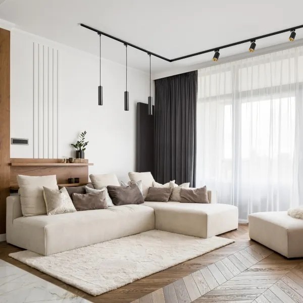 Lustră pe cablu pentru sistem de șină MARIBEL 3xGU10/10W/230V + sistem de șină 1 m