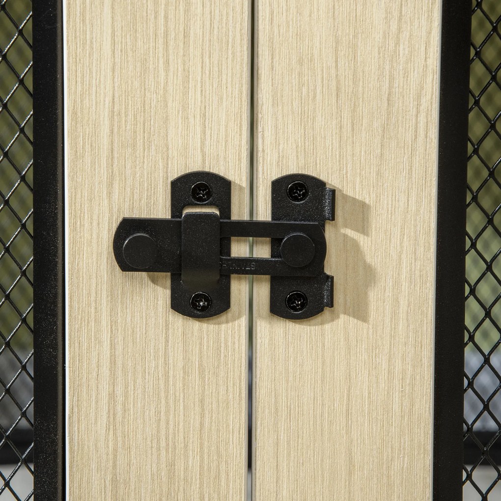 PawHut Cușcă pentru câini pe suport cu pernă detașabilă din oțel negru și aspect de lemn - 94 x 60 x 71,5 cm, culoare fag natural | Aosom Romania