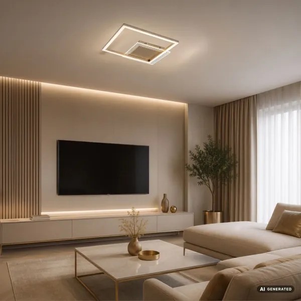 Rabalux 71487 -LED Plafonieră OTTAVIA LED/24W/230V 3000K 37,5x37,5cm auriu