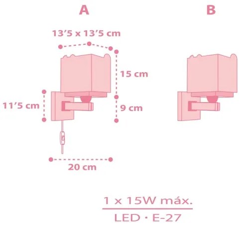 Aplică pentru copii JUNGLE 1xE27/15W/230V roz Dalber 63119S