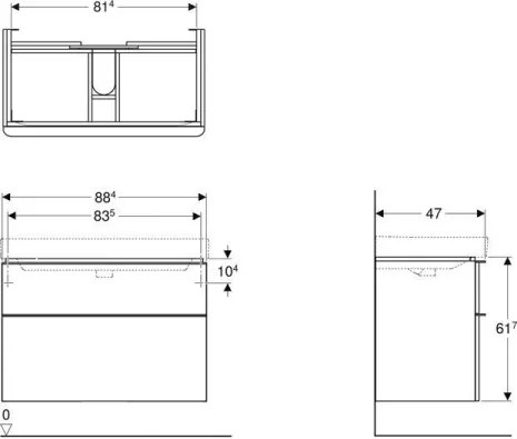 Geberit 500.354.00.1 - Dulap pentru lavoar Smyle Square, 61,7 x 88,4 cm, alb