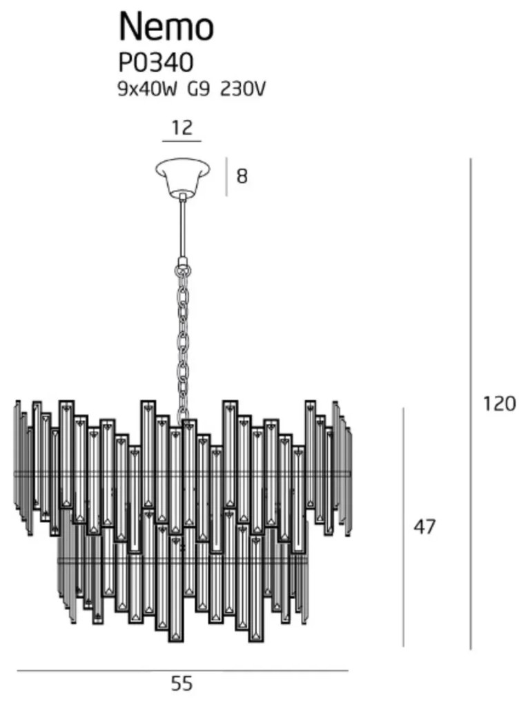Candelabru elegant design deosebit 55cm NEMO P0340 MX