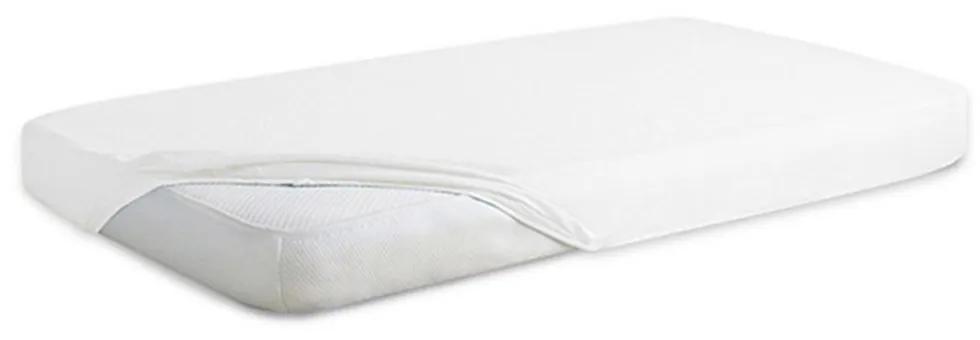 Cearsaf de pat impermeabil cu elastic din froté, alb