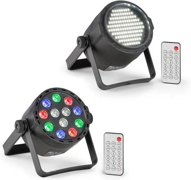 Beamz PLS15, Set V7, stroboscop cu LED-uri PLS25, lumină neagră UV, LED cu lumina reflectoarelor