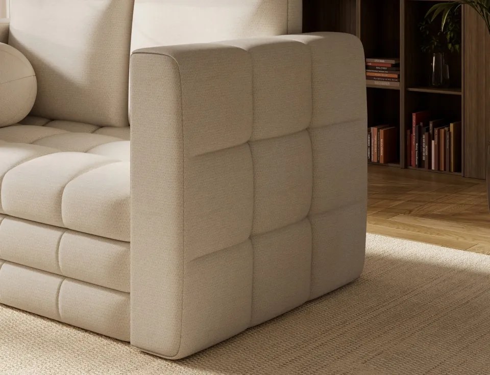 Canapea Kastol , alb chenille extensibil, 137x71x74 cm – Soreli 01