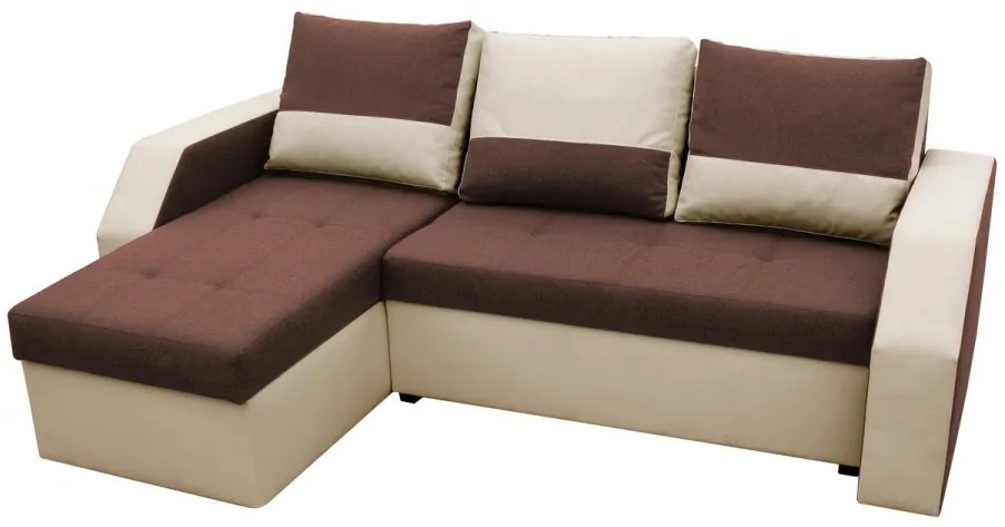 Coltar extensibil Madrid, 226x145x79 cm, 2 lazi depozitare, Reversibil, Maro/Bej