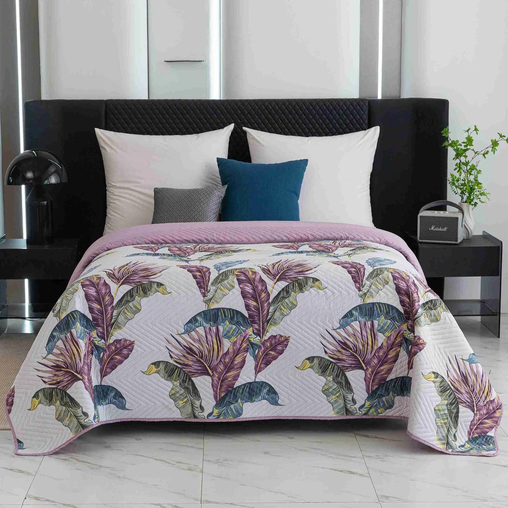 Cuvertura de pat TROPIC alb / roz Dimensiune: 220 x 240 cm