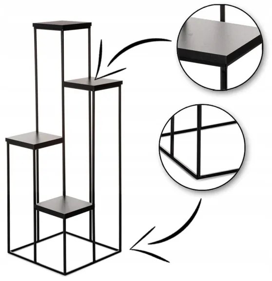 Suport pentru flori KASKADA 110x40 negru