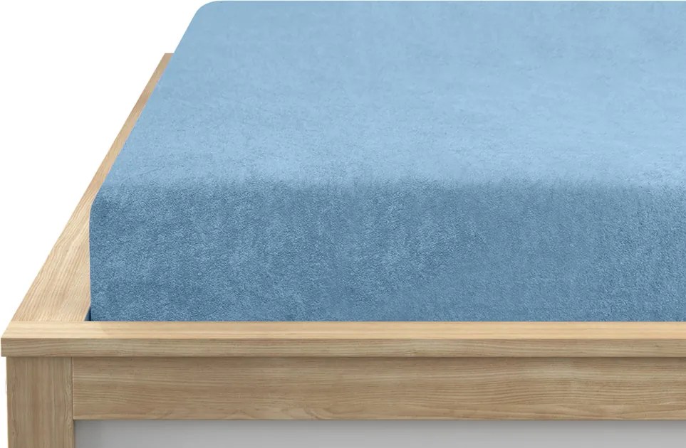 Cearsaf din frote POLY bleu 90 x 200 cm