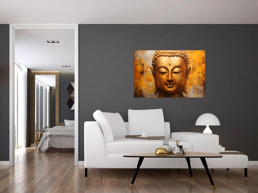 Tablou - Buddha, pictură în ulei (90x60 cm)