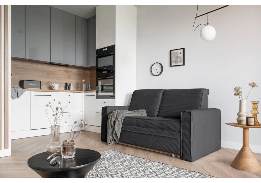 Canapea gri închis extensibilă 168 cm Lucky Lucy – Miuform