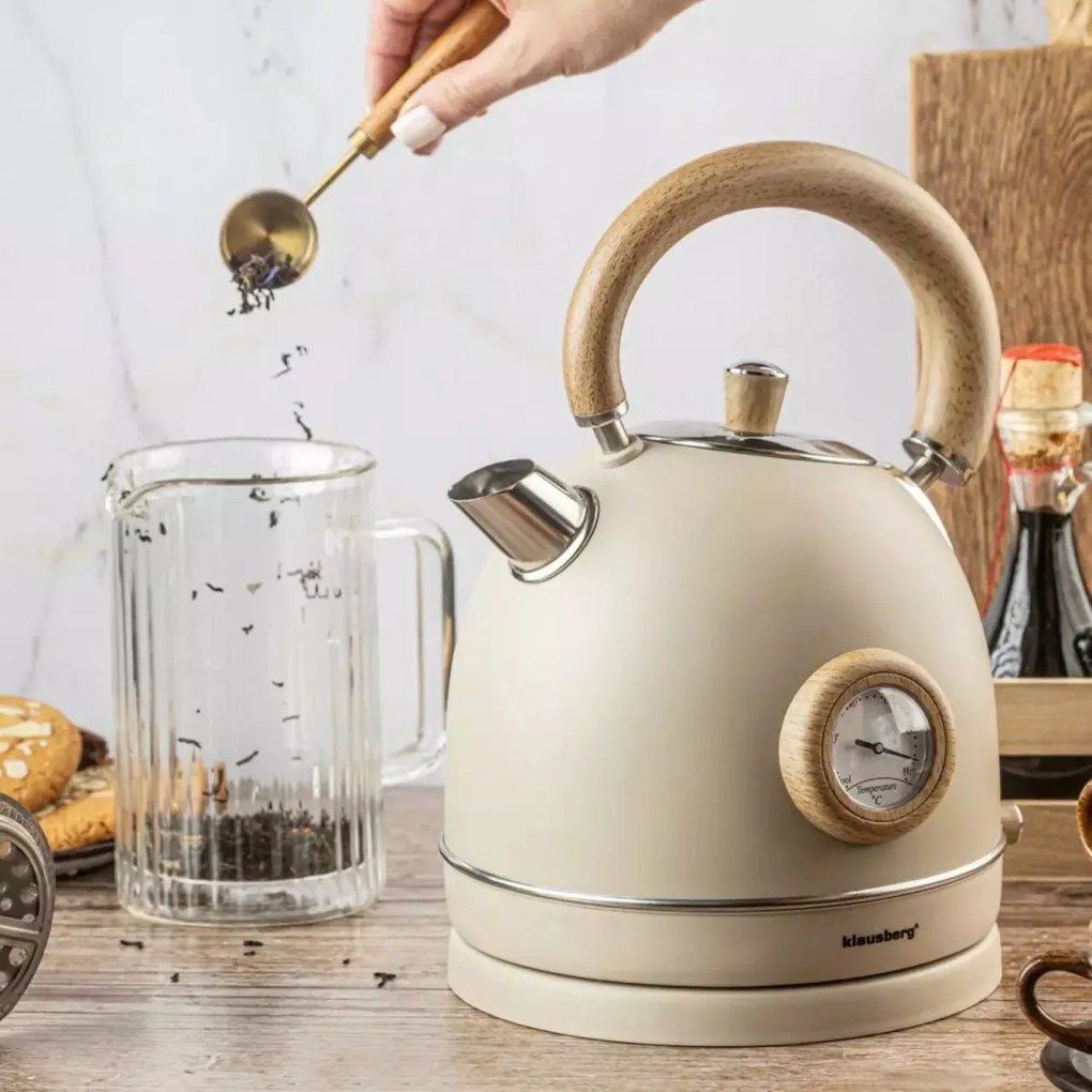 Fierbator de apa model rustic 1.8 l Klausberg KB7906 crem