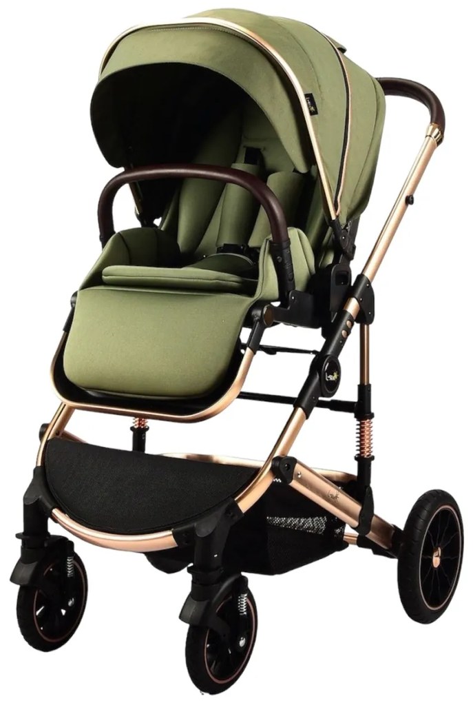 Carucior 3 in 1 reversibil, compact și pliabil, cu geanta inclusa, 0-36 luni - CPC-64-verde
