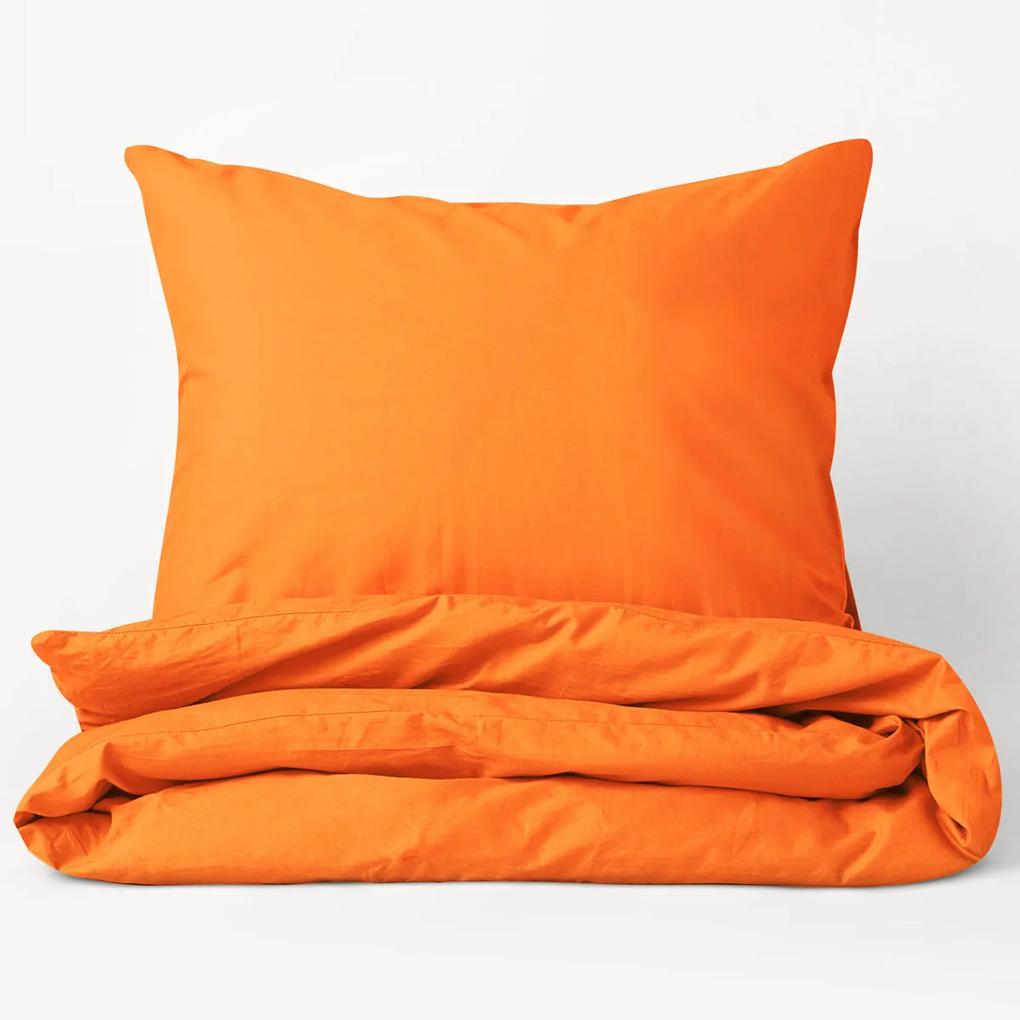 Goldea lenjerie de pat din bumbac satinat de lux - model 007 - portocaliu 140 x 200 și 70 x 90 cm