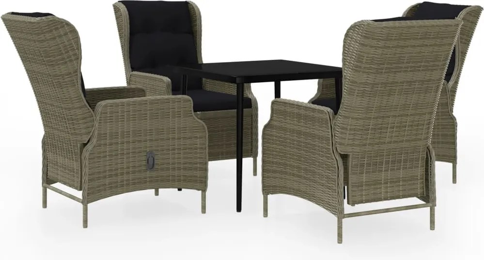 vidaXL Set mobilier de grădină, 5 piese, maro