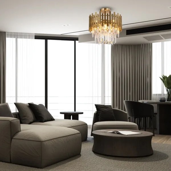 Lustră pe tijă ASPEN 6xE14/40W/230V auriu