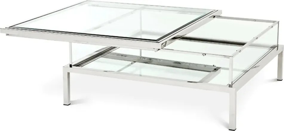 Masuta de cafea design LUX Harvey argintiu 100x100cm 108980 HZ