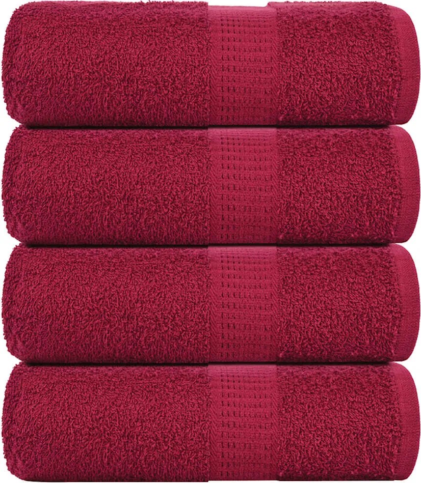 vidaXL Prosoape de oaspeți, FROGN, 4 buc., Bordeaux, 30x50 cm, 360 g/m²