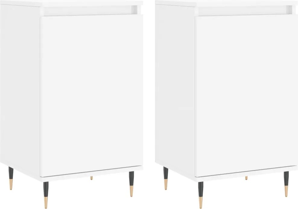vidaXL Dulapuri, 2 buc., alb, 40x35x70 cm, lemn prelucrat