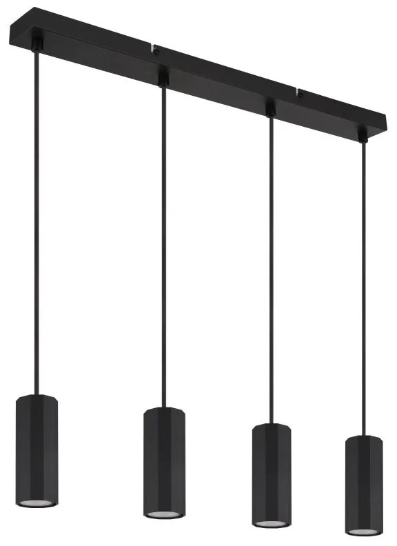 Lustra suspendata cu 4 Spoturi metal negru JAMES