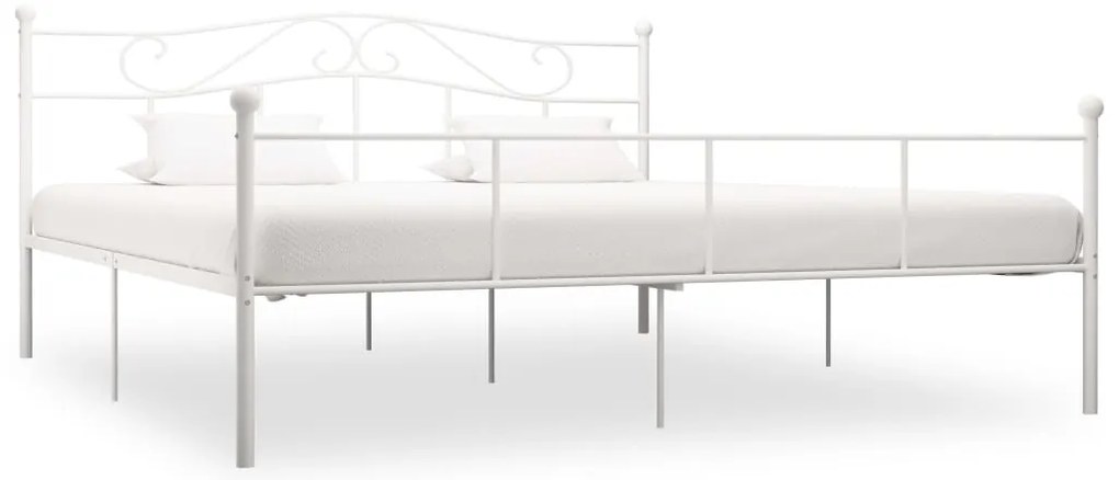 vidaXL Cadru de pat, alb, 180 x 200 cm, metal