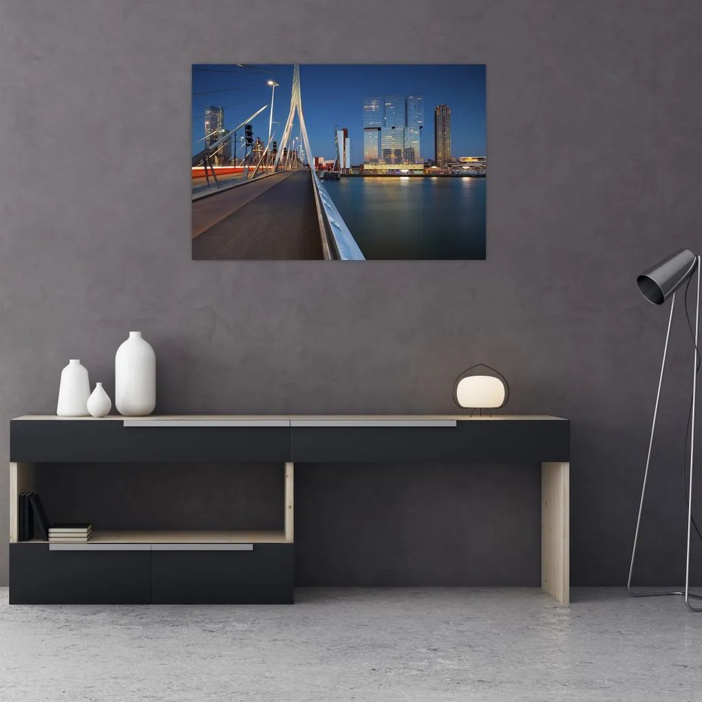 Tablou - Amurg în Rotterdam, Olanda (90x60 cm)