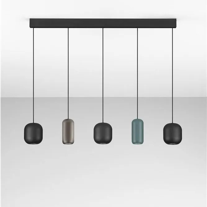 Lustra cu 5 pendule metal negru, maro, verde MARLIN