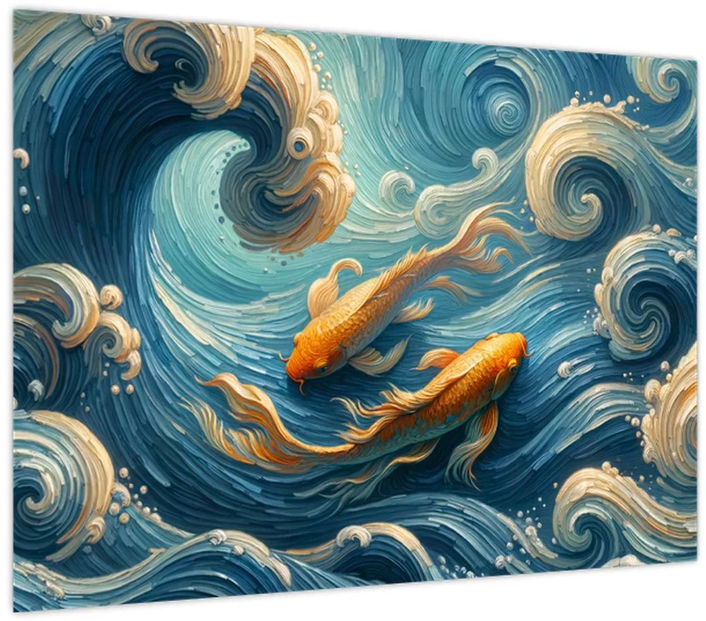 Tablou - Pești aurii (70x50 cm)