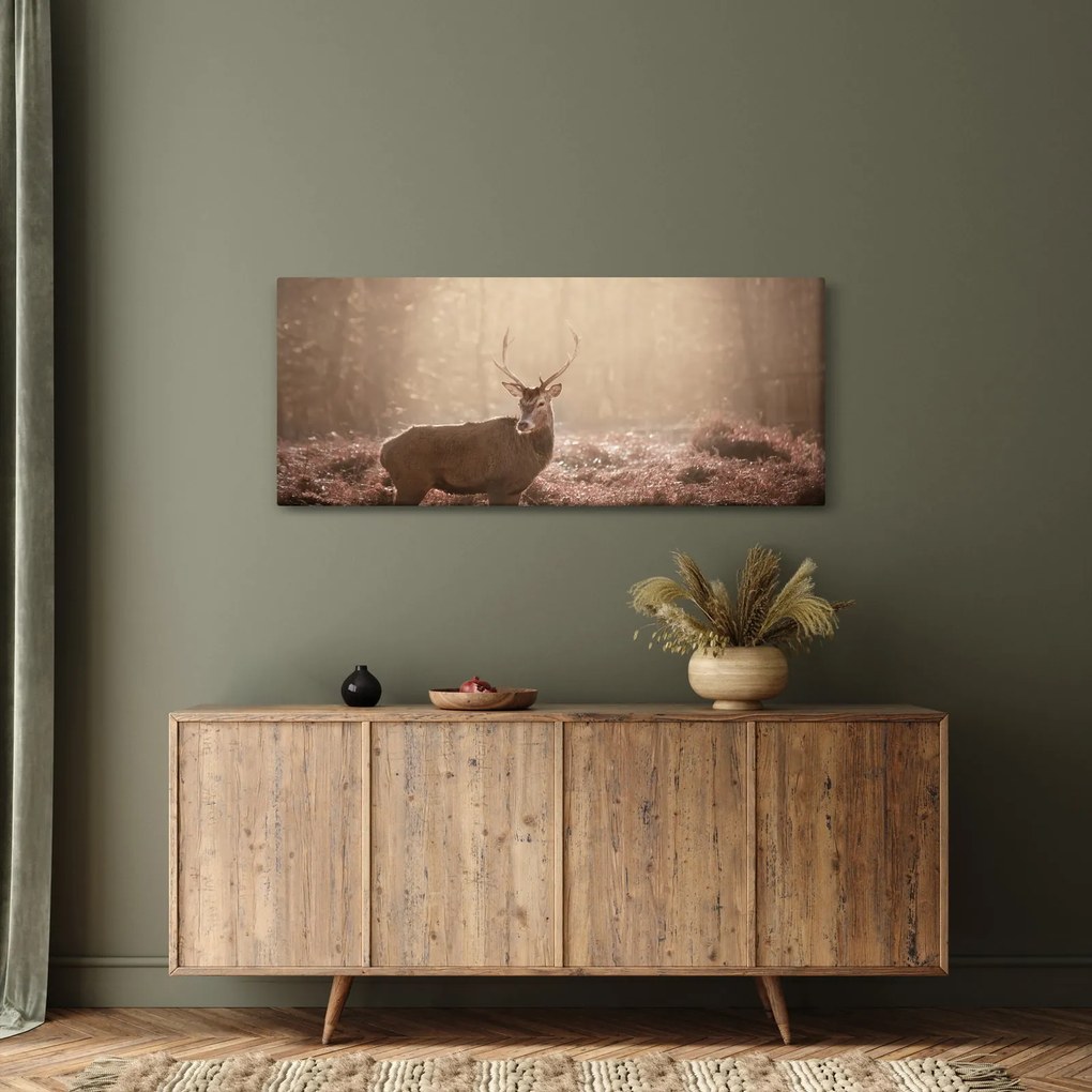 Tablou - Cerb în pădure (120x50 cm)
