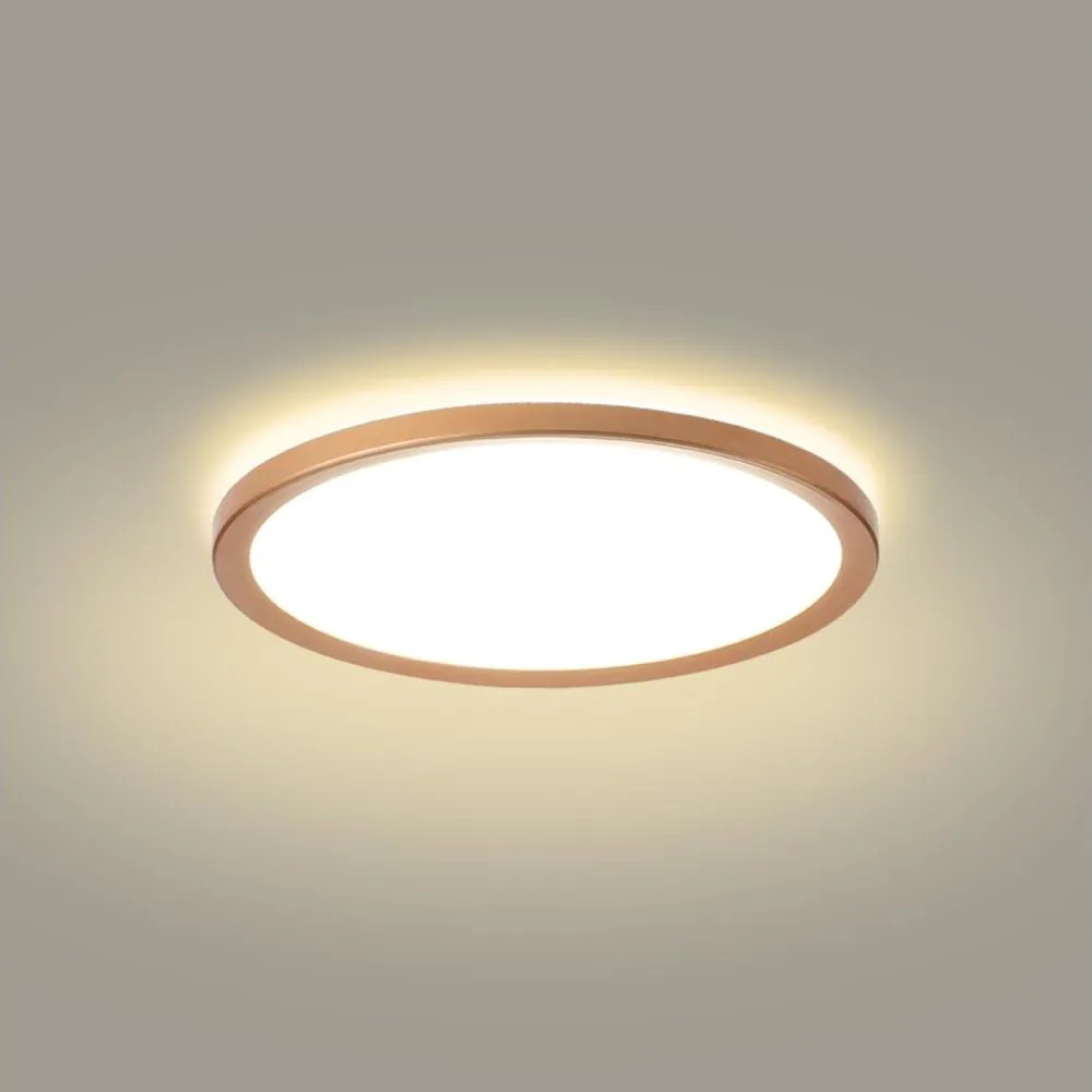 Brilagi Plafonier LED ultra-subțire pentru baie, 18 W, 230 V, Ø 30 cm, aur roz, IP54