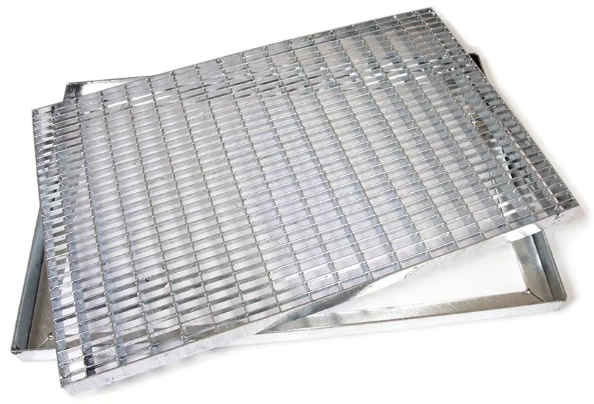 Covoraș metalic grilaj 50 x 100 x 3,3 cm, argintiu