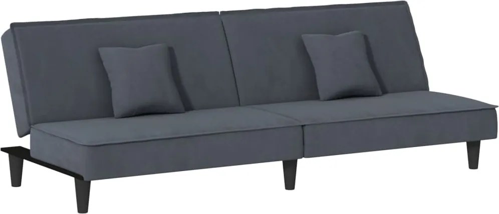 vidaXL Canapea extensibilă, gri închis, catifea