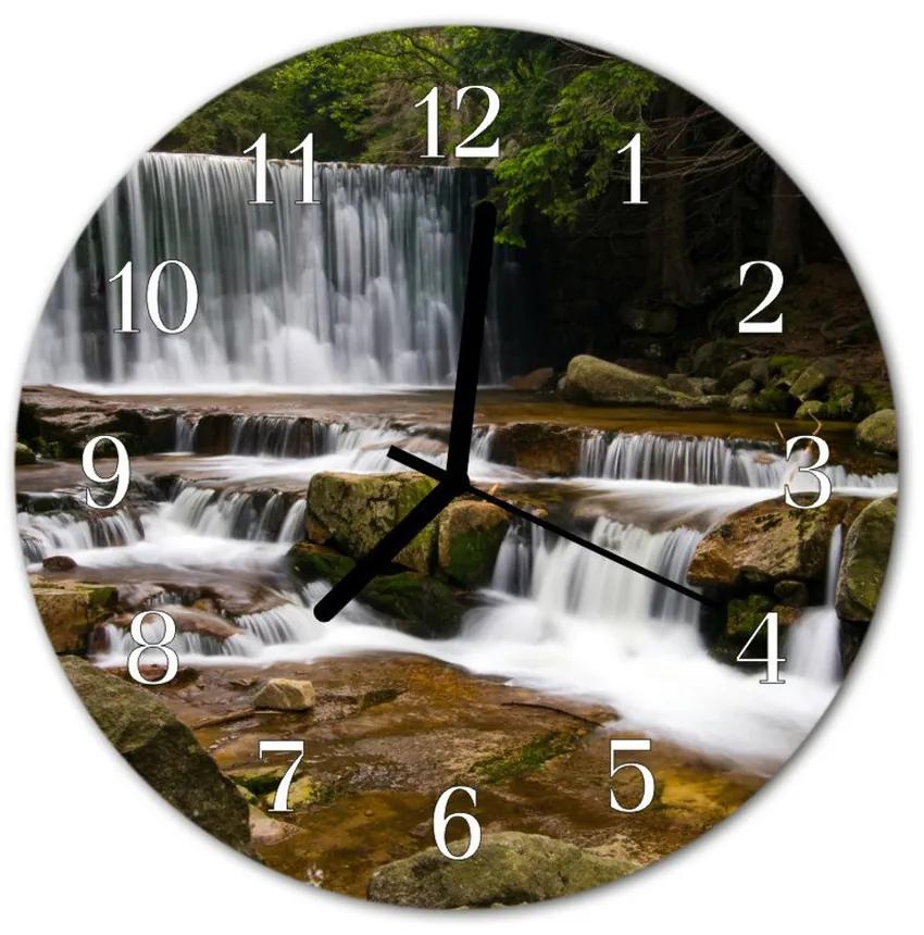 Ceas de perete din sticla rotund Apa Falls Apa Falls Verde
