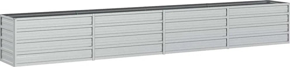 vidaXL Strat înălțat de grădină argintiu 320x40x45 cm oțel galvanizat