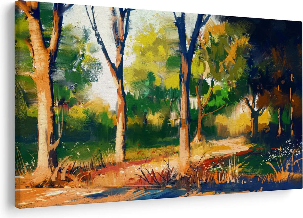 Tablou - Pădure de vară însorită, pictură (90x60 cm)
