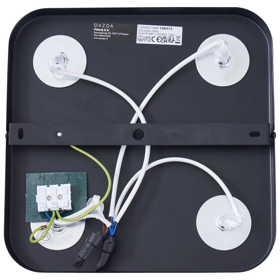 Spot rotund de tavan negru GU10 35mm cu 4 lumini rotativ și înclinabil - Kate