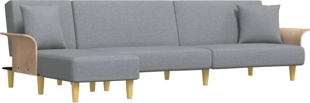 vidaXL Canapea extensibilă în formă de L gri 279x140x70 cm catifea