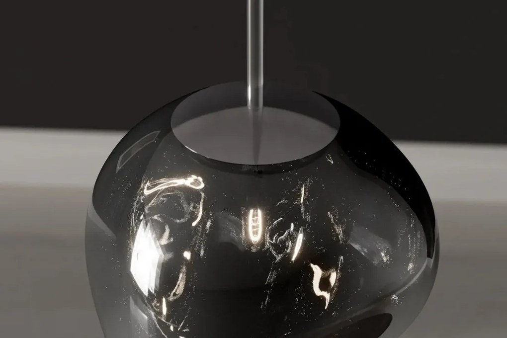 Lustra, Pendul modern cu glob sticla fumurie LIQUID DIAMOND 20cm