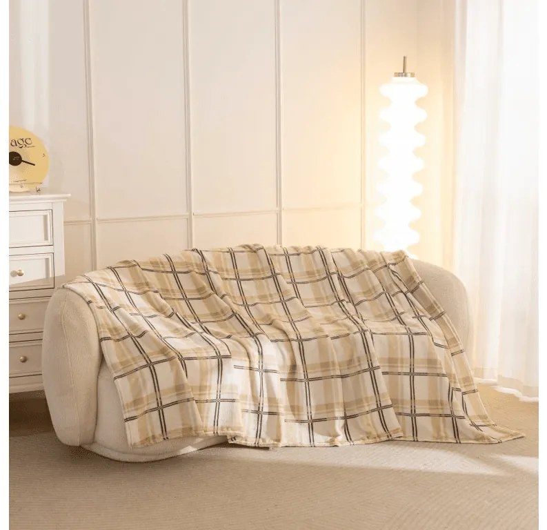 Patura PLAID microplus, crem Dimensiune: 200 x 220 cm