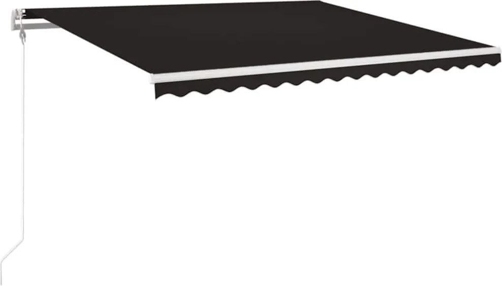 vidaXL Copertină automată cu senzor vânt & LED, antracit, 400x350 cm