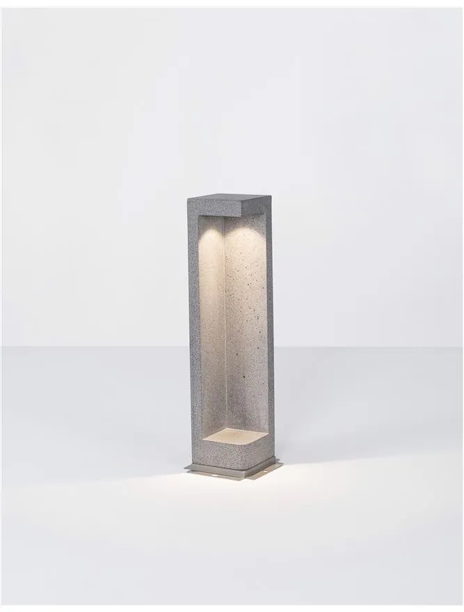 Stalp LED modern de exterior IP65 GRANTE gri ciment, H-53cm