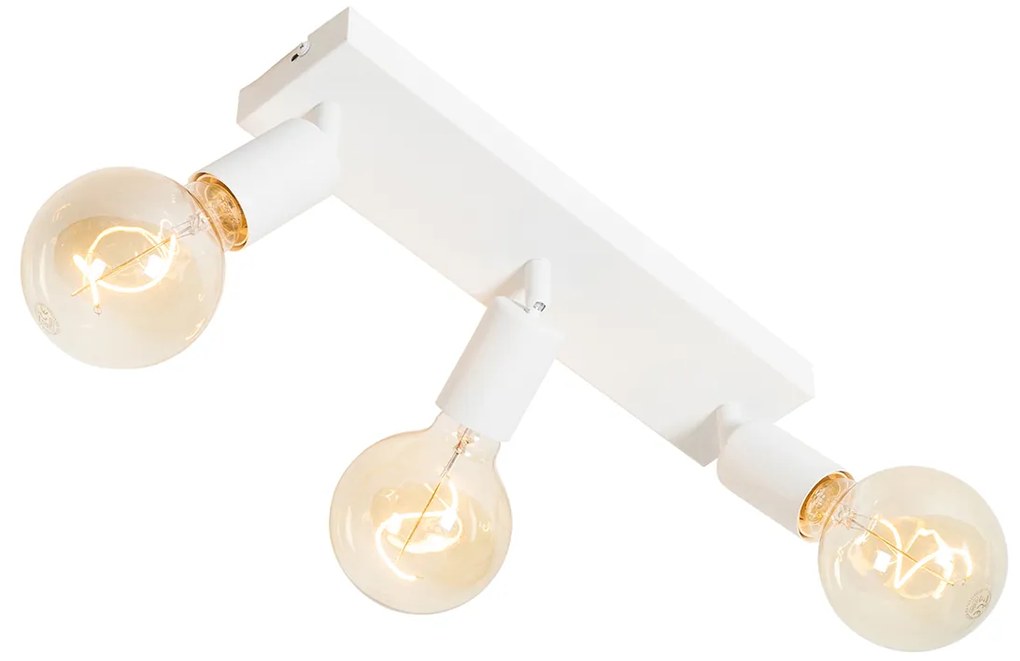 Spotlight modern alb dreptunghiular cu 3 lumini - Facil